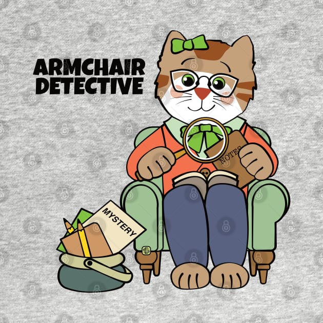 Armchair Detective Girl Cat by Sue Cervenka